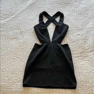 Backless Black Halter Dress